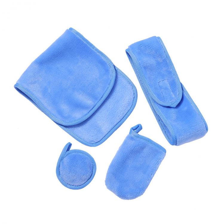 Four-piece Set of Makeup Remover Towels Microfiber Cleaning Skin-friendly Makeup Remover Facial Cleansing Towel Set